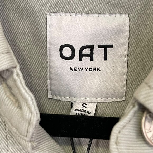 Oat New York Misty Green Denim Shirt Jacket Shacket NWT Small - Picture 5 of 6